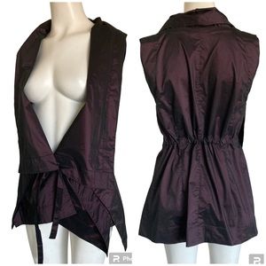 Matthildur ELM Deep Burgundy Taffeta Vest Jacket Sz P (4)